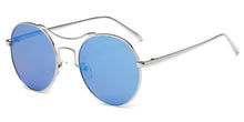 Load image into Gallery viewer, Women Metal Retro Circle Round Brow-Bar Mirrored UV Protection Fashion Sunglasses
